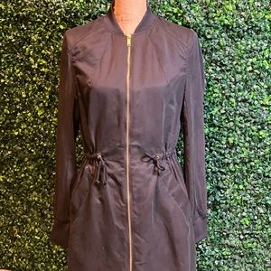 H&M Thin Black collarless Parka Jacket, Size 6